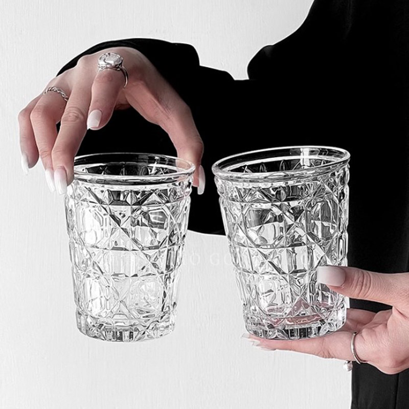 Wine Beer Liquor - 2pcs 310ml Vintage Diamond Patterned Western