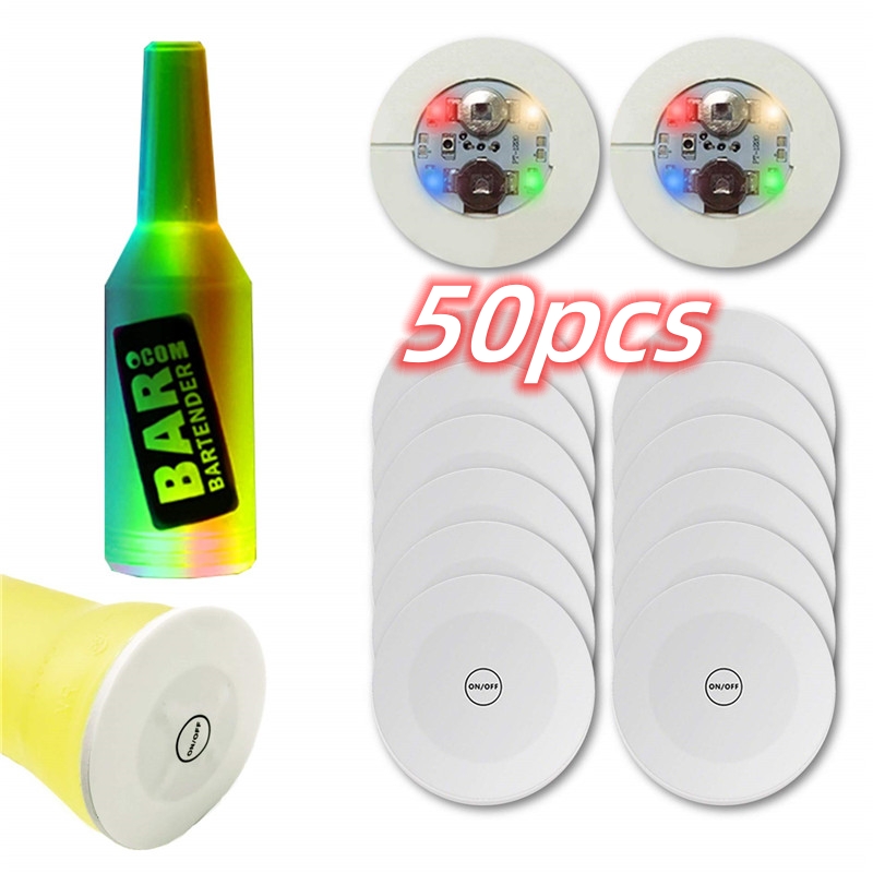 Wine Beer Liquor - 50/20/10/1pc LED Coasters Luminous Liquor Wine