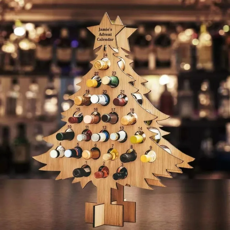 Craft Beer & Wine U- - Christmas Tree Wooden Wine Rack Craft