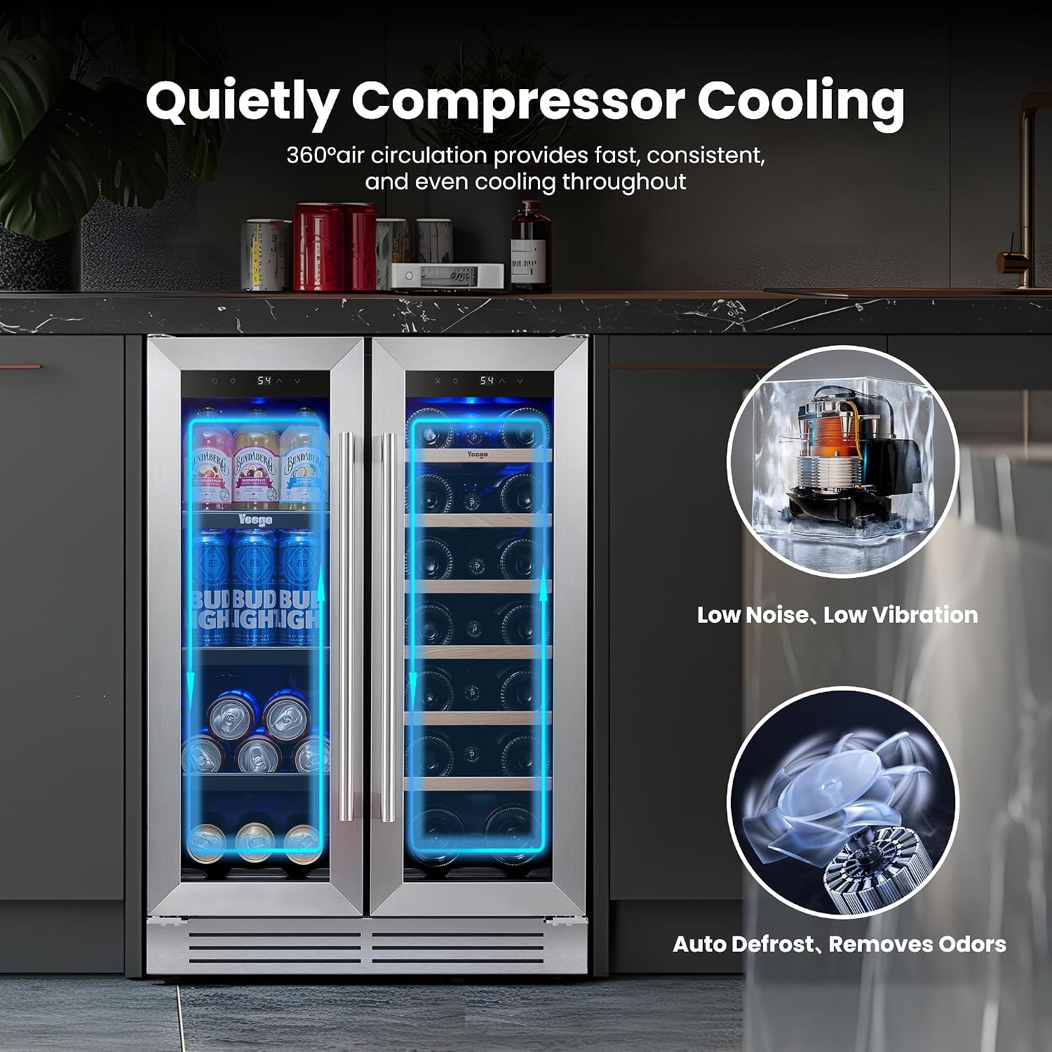Yeego 24 Inch Wine and Beverag - đánh giá và giá Wine Beer Refrigerator