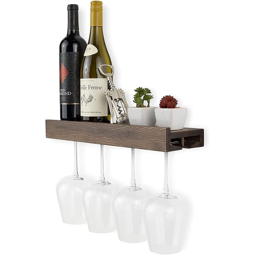 Wall Mounted Wood Floating Win - đánh giá và giá Wine Rack Wall Mount