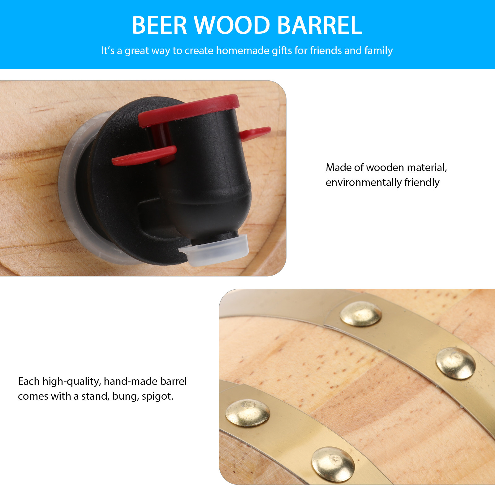 1Pcs Handcrafted Oak Wine Barr - đánh giá và giá Wine Beer And Spirit