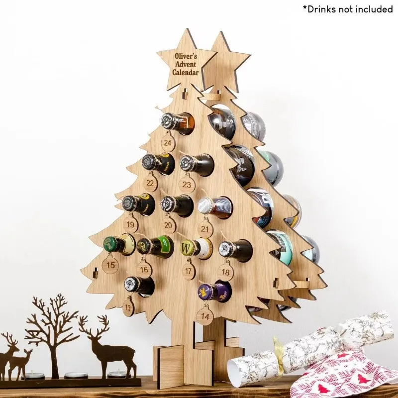 Christmas Tree Wooden Wine Rac - đánh giá và giá Craft Beer & Wine U-